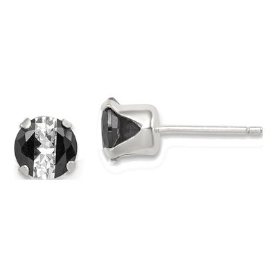 Sterling Silver 6mm CZ Round Stud Earrings