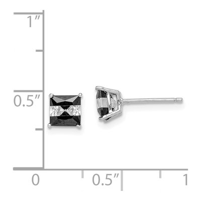 Sterling Silver 5mm CZ Square Stud Earrings – view 5