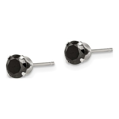Sterling Silver 5mm CZ Round Stud Earrings – view 4
