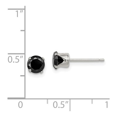Sterling Silver 5mm CZ Round Stud Earrings – view 6