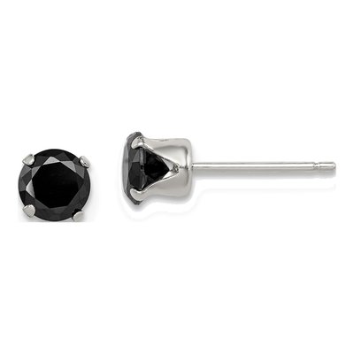 Sterling Silver 5mm CZ Round Stud Earrings