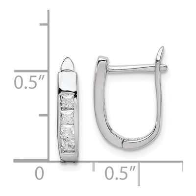 Sterling Silver 15mm CZ Huggie Hoop Earrings – view 5