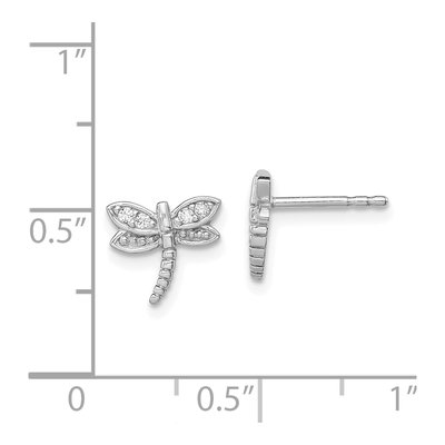 Sterling Silver CZ Dragonfly Stud Earrings – view 5
