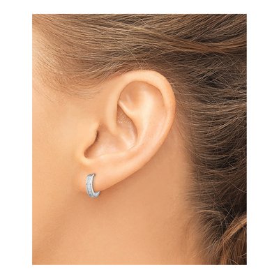 Sterling Silver 10mm CZ Huggie Hoop Earrings – view 4