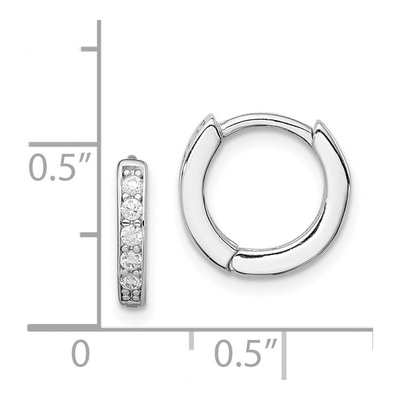 Sterling Silver 11mm CZ Huggie Hoop Earrings – view 5