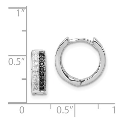 Sterling Silver 13mm CZ Huggie Hoop Earrings – view 5