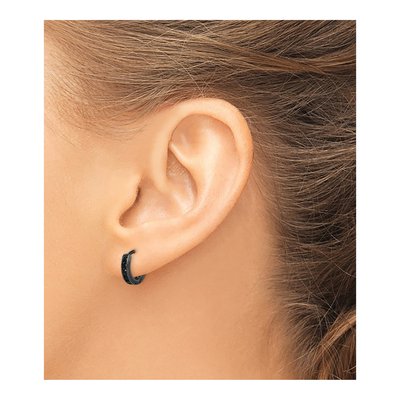Sterling Silver 10mm CZ Huggie Hoop Earrings – view 4