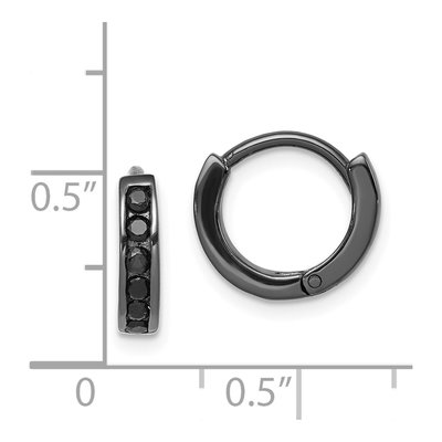 Sterling Silver 10mm CZ Huggie Hoop Earrings – view 5