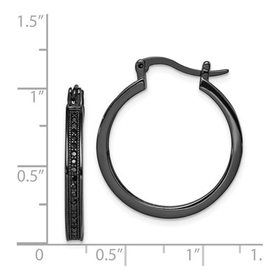Sterling Silver 26mm CZ Round Hoop Earrings – view 5