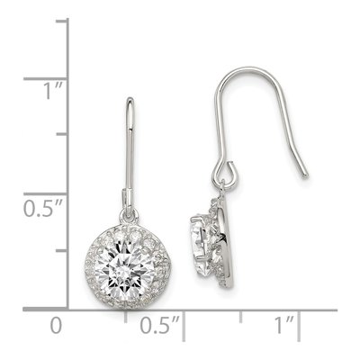 Sterling Silver CZ Halo Dangle Earrings – view 7