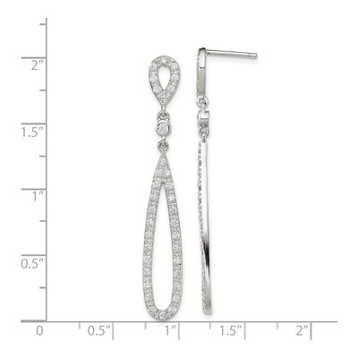 Sterling Silver CZ Teardrop Dangle Earrings – view 5