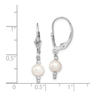 Sterling Silver Freshwater Cultured Pearl Leverback Earrings – view 5