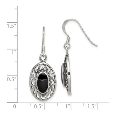 Sterling Silver Onyx Filigree Dangle Earrings – view 5