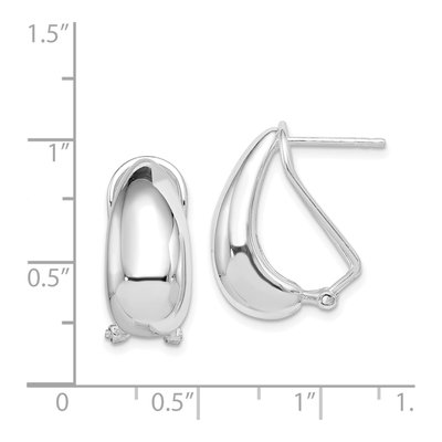 Sterling Silver 25mm J- Omega Back Hoop Earrings – view 5