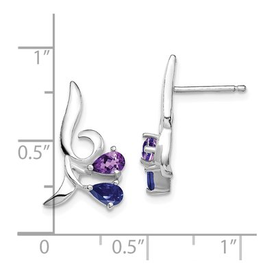 Sterling Silver Amethyst Iolite Dangle Earrings – view 5