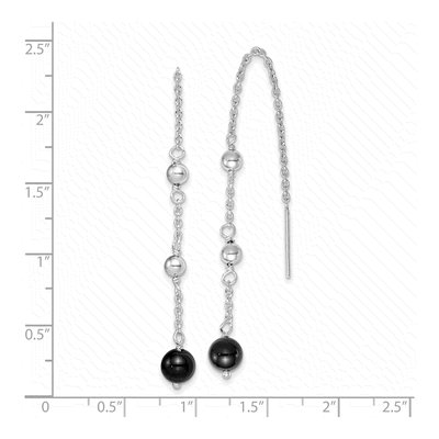 Sterling Silver Onyx Threader Earrings – view 5