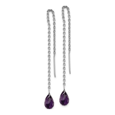 Sterling Silver Amethyst Threader Earrings – view 3