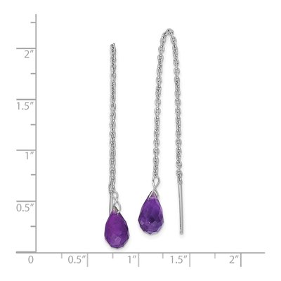 Sterling Silver Amethyst Threader Earrings – view 5