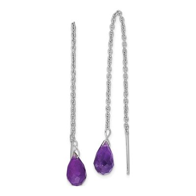 Sterling Silver Amethyst Threader Earrings