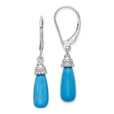 Sterling Silver Turquoise Leverback Earrings