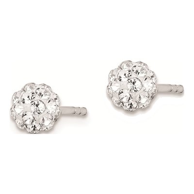 Sterling Silver Crystal Ball Stud Earrings – view 3