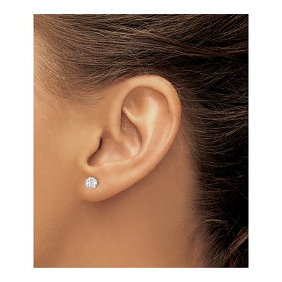 Sterling Silver Crystal Ball Stud Earrings – view 4