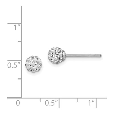 Sterling Silver Crystal Ball Stud Earrings – view 5