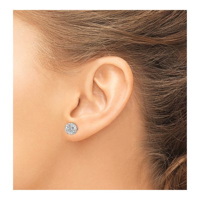 Sterling Silver Crystal Stud Earrings – view 4