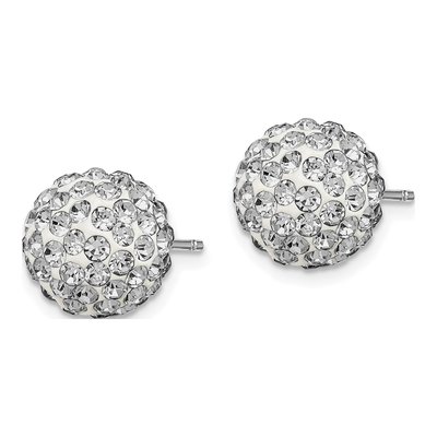 Sterling Silver Crystal Ball Stud Earrings – view 3