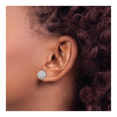 Sterling Silver Crystal Ball Stud Earrings – view 4