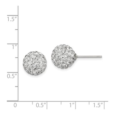 Sterling Silver Crystal Ball Stud Earrings – view 5