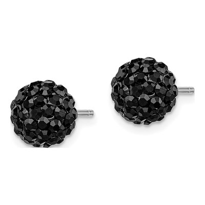 Sterling Silver Crystal Ball Stud Earrings – view 3