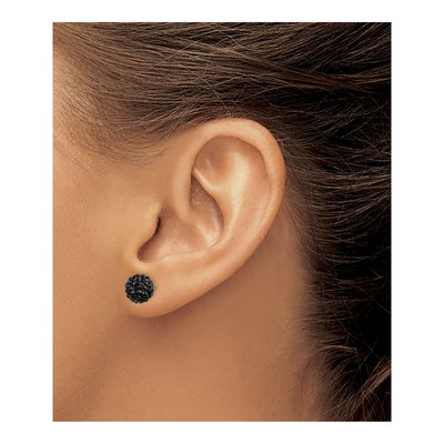 Sterling Silver Crystal Ball Stud Earrings – view 4