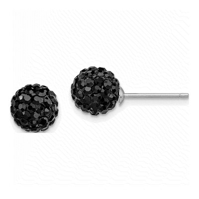 Sterling Silver Crystal Ball Stud Earrings