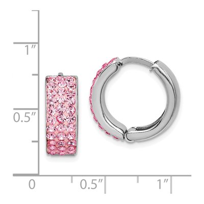 Sterling Silver 15mm Crystal Huggie Hoop Earrings – view 5