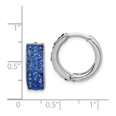 Sterling Silver 15mm Crystal Huggie Hoop Earrings – view 5