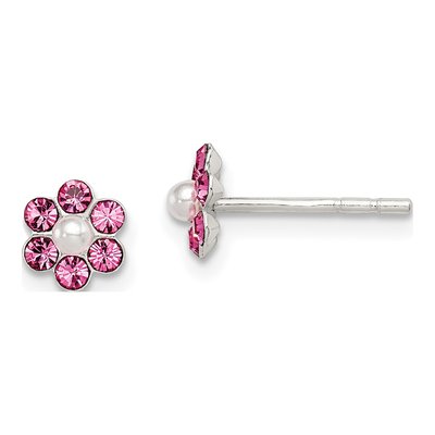 Girls' Sterling Silver Flower Earring Set – view 5
