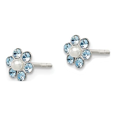 Girls' Sterling Silver Flower Earring Set – view 6