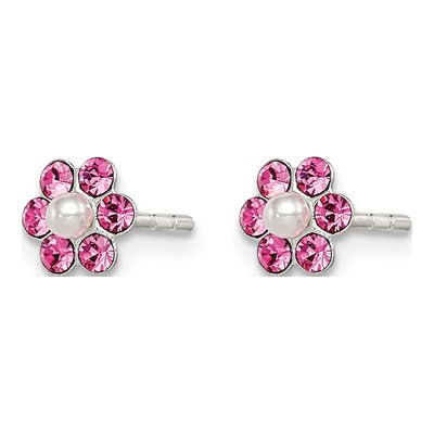 Girls' Sterling Silver Flower Earring Set – view 7