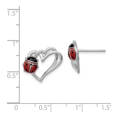 Sterling Silver Heart Stud Earrings – view 5