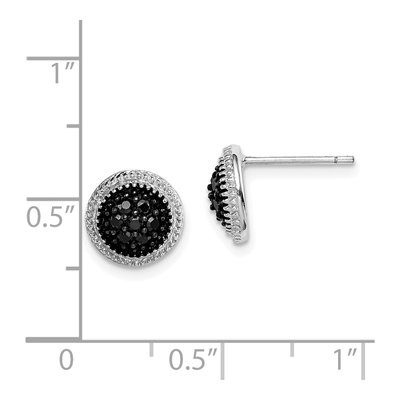 Sterling Silver CZ Round Button Stud Earrings – view 5