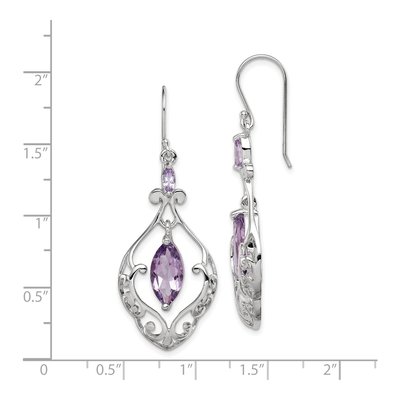 Sterling Silver Amethyst Dangle Earrings – view 5