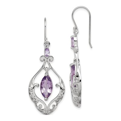 Sterling Silver Amethyst Dangle Earrings