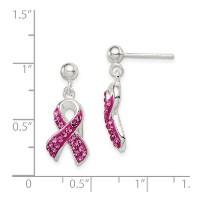 Sterling Silver Crystal Ribbon Dangle Earrings – view 5