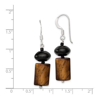 Sterling Silver Agate Tiger's Eye Dangle Earrings – view 5