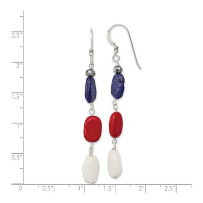 Sterling Silver Crystal Coral Dangle Earrings – view 5