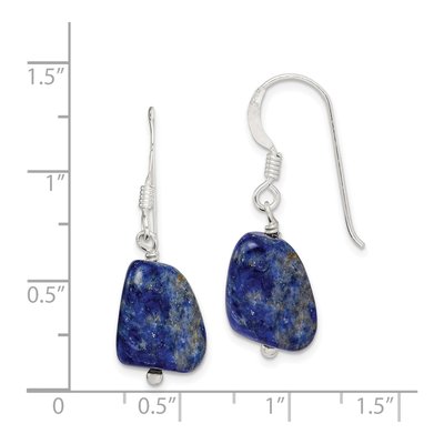 Sterling Silver Blue Lapis Dangle Earrings – view 5
