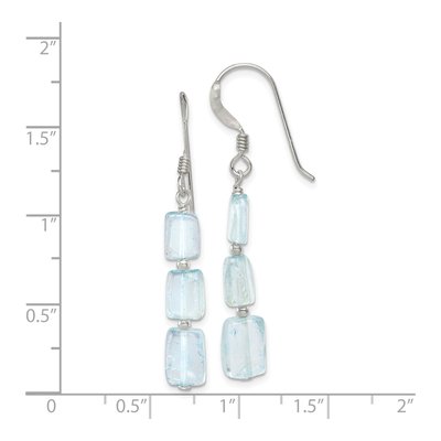 Sterling Silver Light Blue Quartz Dangle Earrings – view 5