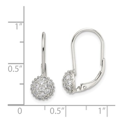 Sterling Silver CZ Leverback Earrings – view 5