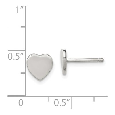 Sterling Silver Girls' Heart Stud Earrings – view 5